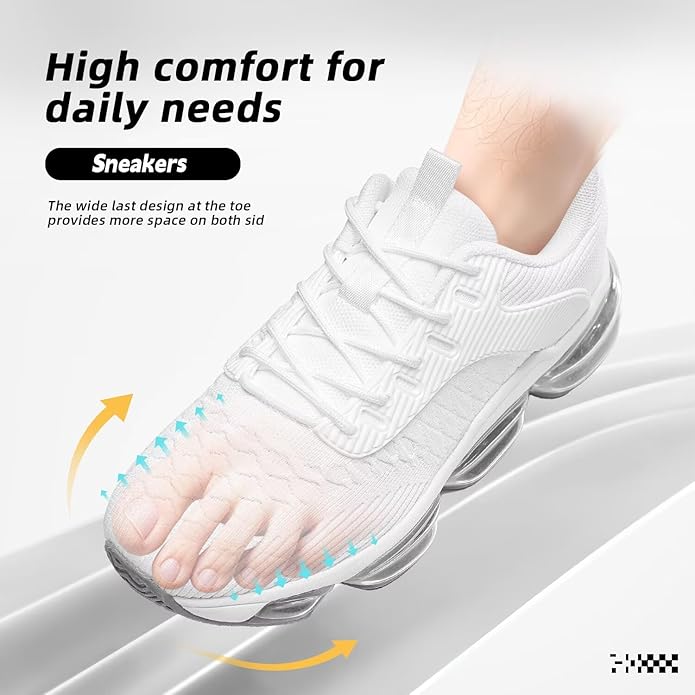 Mens Running Shoes Air Low Top Comfort Walking Lace Up Sneakers Breathable Fashion Tennis Sport Gym Fitness Cross Trainers