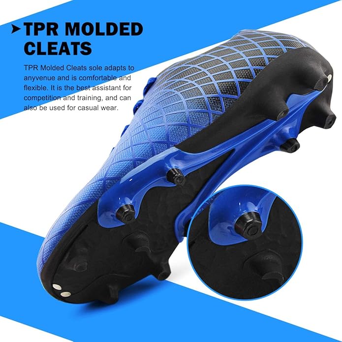 JABASIC Kids Outdoor Soccer Cleats Athletic Firm Ground Football Shoes