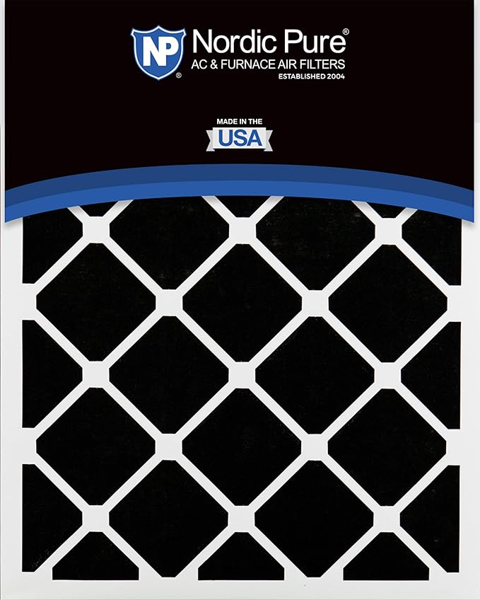 Nordic Pure 16x25x4 (Actual Size: 15 1/2 x 24 1/2 x 3 5/8) Pleated Air Filters MERV 14 Plus Carbon 6 Pack
