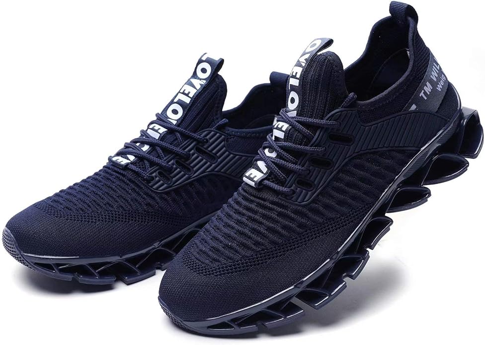 Vooncosir Men's Fashion Sneakers Breathable Mesh Running Shoes Blade Non Slip Soft Sole Casual Athletic Walking Shoes