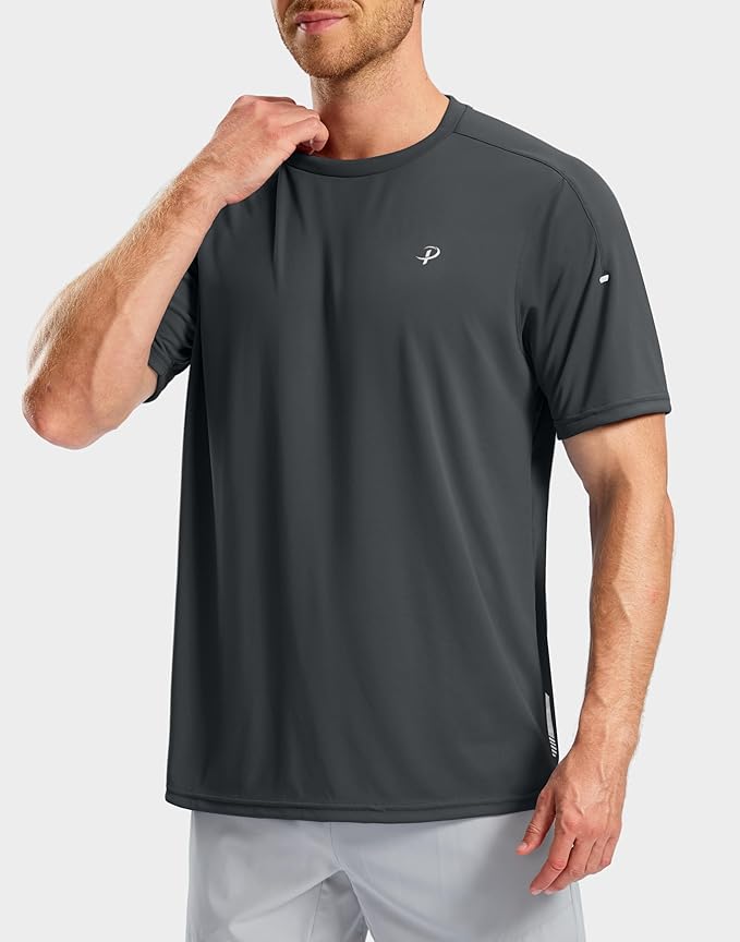 Pudolla Men's Workout Running T-Shirts Lightweight Quick Dry Athletic Gym Shirts for Men Short Sleeve Sport Tee Tops