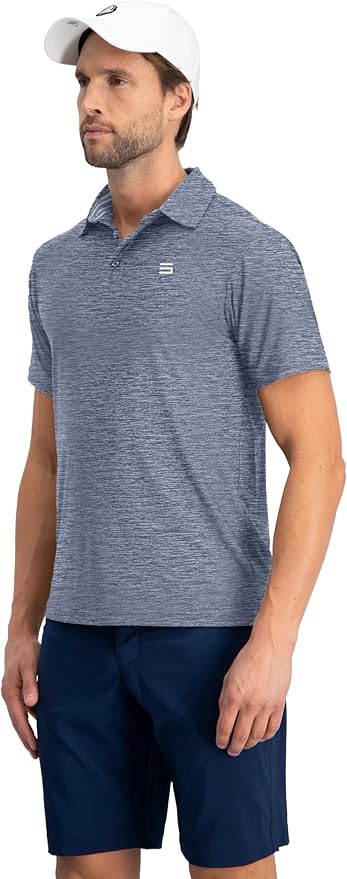 Three Sixty Six Golf Shirts for Men - Dry Fit Short-Sleeve Polo, Athletic Casual Collared T-Shirt
