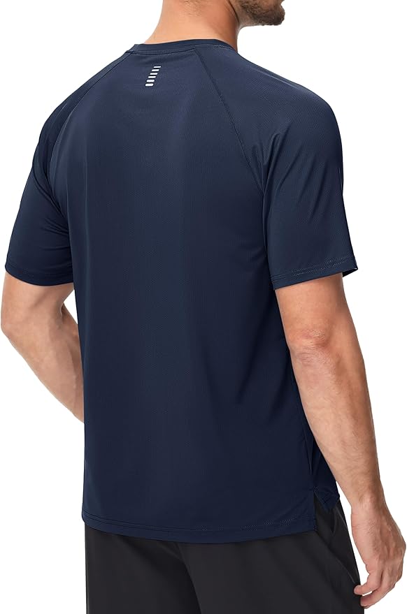 MAGCOMSEN Men's Dry Fit Shirts Mesh Short Sleeve Athletic Lightweight Workout Performance Hiking Shirt