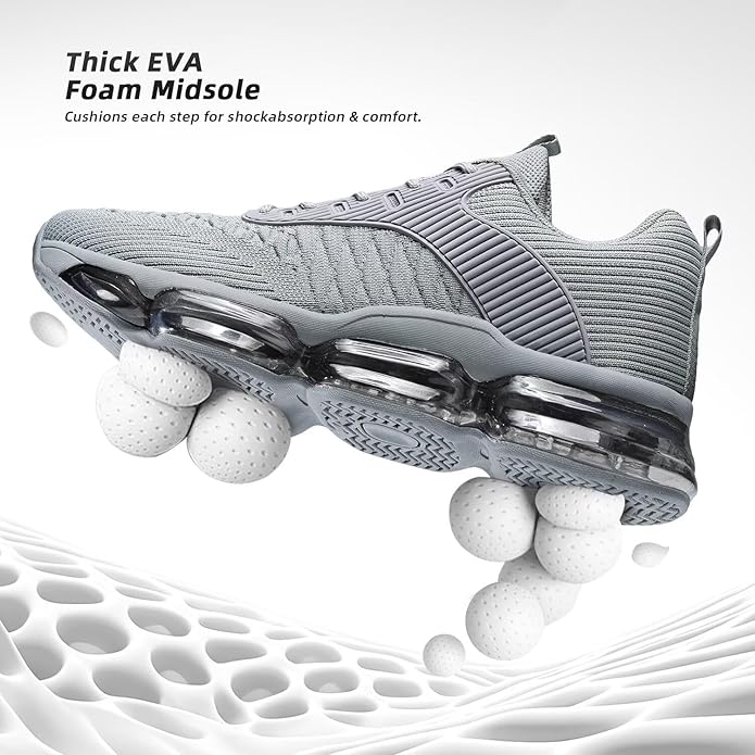 Mens Running Shoes Air Low Top Comfort Walking Lace Up Sneakers Breathable Fashion Tennis Sport Gym Fitness Cross Trainers
