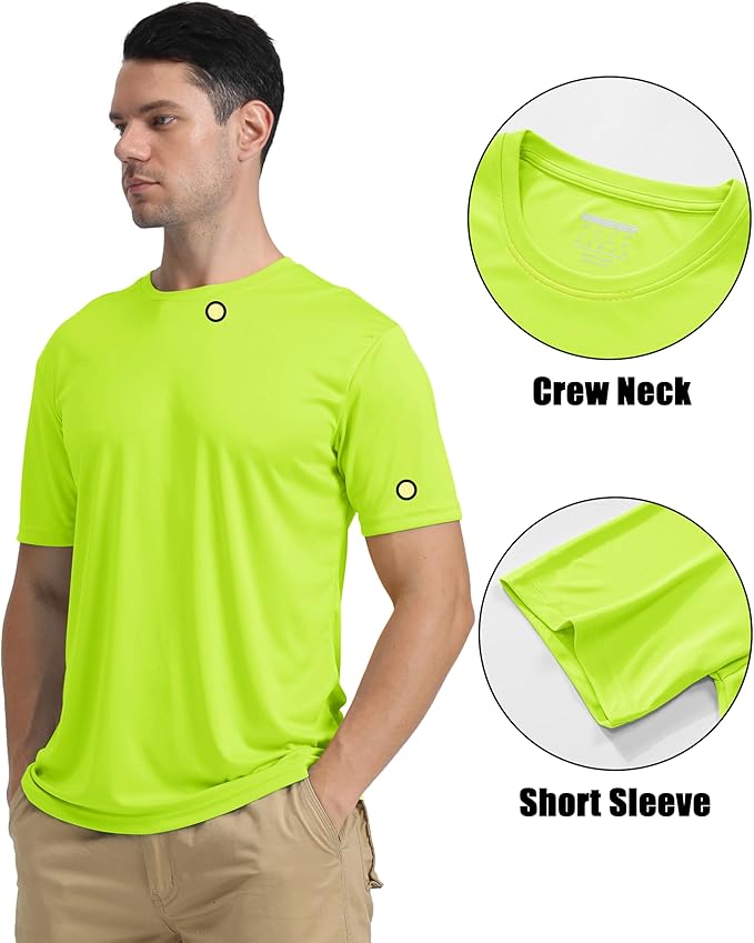 KEFITEVD Men's Short Sleeve UPF 50+ Sun Protection Shirts Quick Dry Rashguard Swim Shirt SPF Workout Fishing Athletic T-Shirt