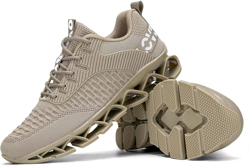 Vooncosir Men's Fashion Sneakers Breathable Mesh Running Shoes Blade Non Slip Soft Sole Casual Athletic Walking Shoes