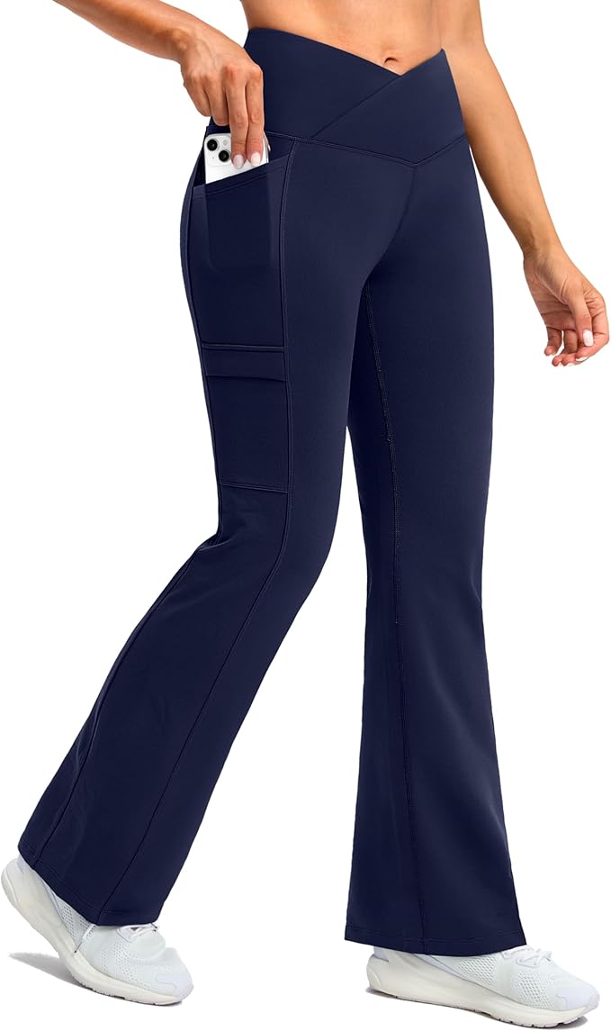 G Gradual Women's Fleece Lined Pants Water Resistant Winter Thermal Flare Leggings Hiking Snow Pants for Women 4 Pockets