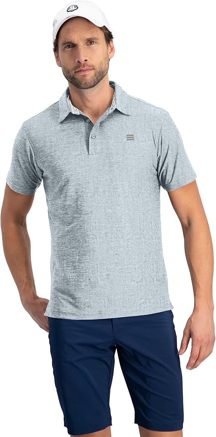 Three Sixty Six Golf Shirts for Men - Dry Fit Short-Sleeve Polo, Athletic Casual Collared T-Shirt