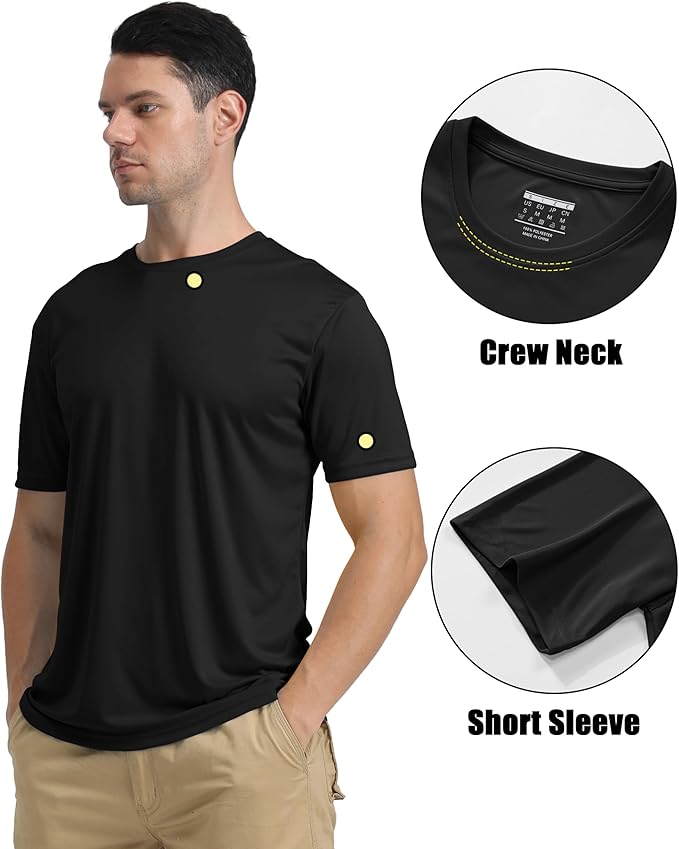 KEFITEVD Men's Short Sleeve UPF 50+ Sun Protection Shirts Quick Dry Rashguard Swim Shirt SPF Workout Fishing Athletic T-Shirt