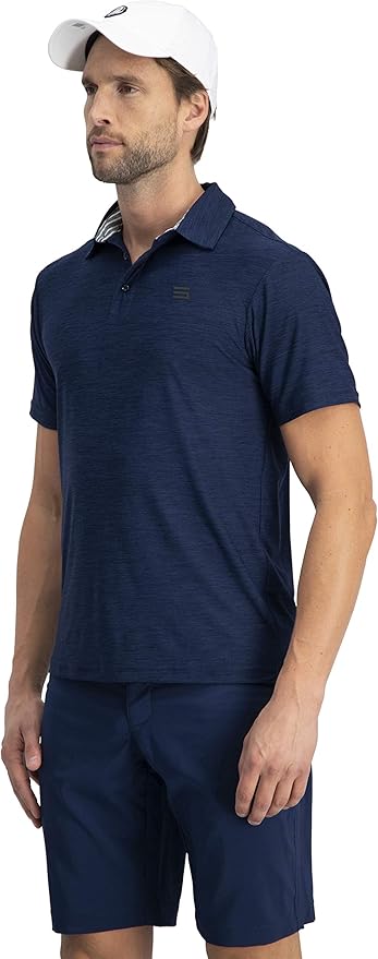 Three Sixty Six Golf Shirts for Men - Dry Fit Short-Sleeve Polo, Athletic Casual Collared T-Shirt