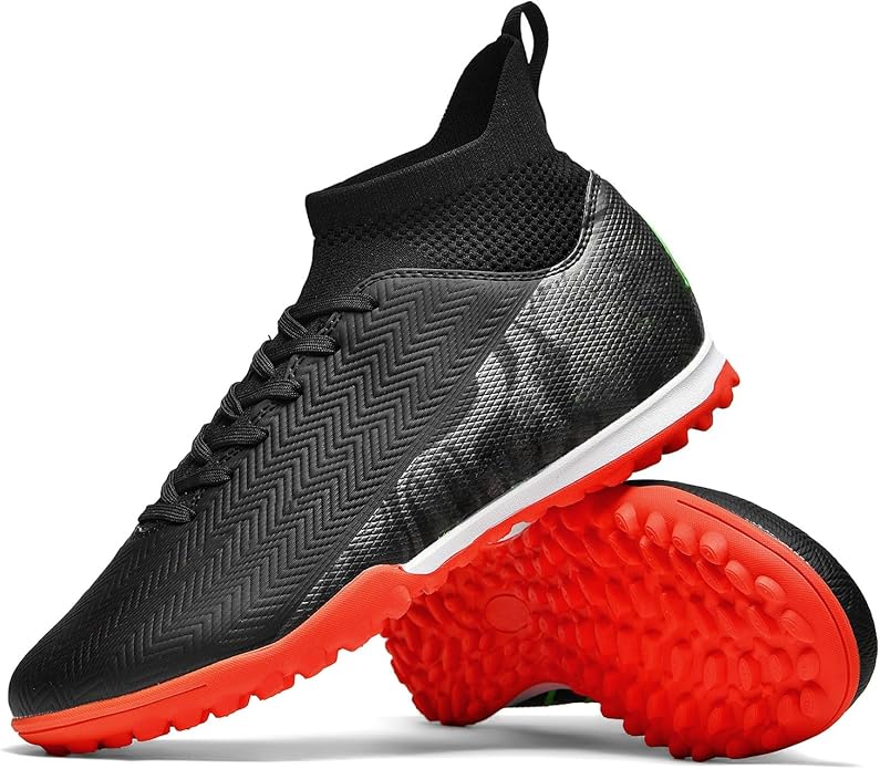 Indoor Soccer Cleats Mens Womens Turf Soccer Cleats Wide Socer Shoes FG AG TF High Ankle Football Boots