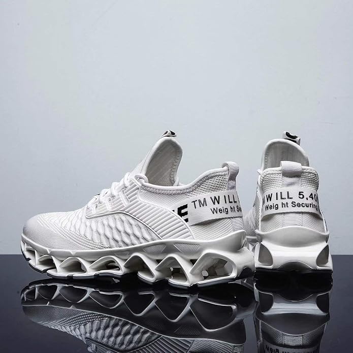 Vooncosir Men's Fashion Sneakers Breathable Mesh Running Shoes Blade Non Slip Soft Sole Casual Athletic Walking Shoes
