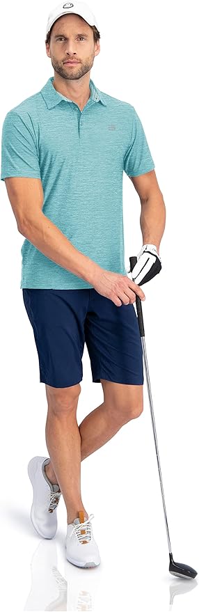Three Sixty Six Golf Shirts for Men - Dry Fit Short-Sleeve Polo, Athletic Casual Collared T-Shirt
