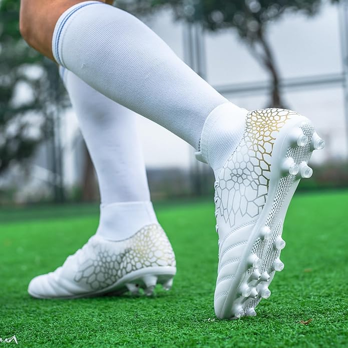 Boys Girls Soccer Cleats Youth Training Football Cleats High-top Soccer Shoes for Little/Big Kid