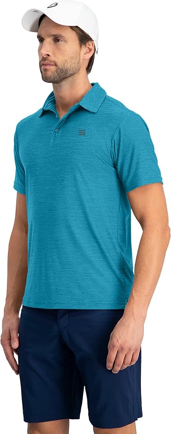 Three Sixty Six Golf Shirts for Men - Dry Fit Short-Sleeve Polo, Athletic Casual Collared T-Shirt