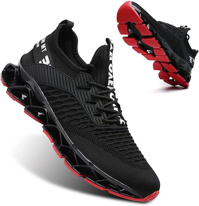 Vooncosir Men's Fashion Sneakers Breathable Mesh Running Shoes Blade Non Slip Soft Sole Casual Athletic Walking Shoes
