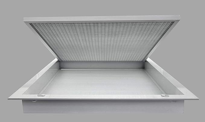 HVAC Premium 8" x 34" Cube Core Eggcrate Return Air Filter Grille for 1" Filter - Aluminum - White [Outer Dimensions: 10.5" x 36.5]