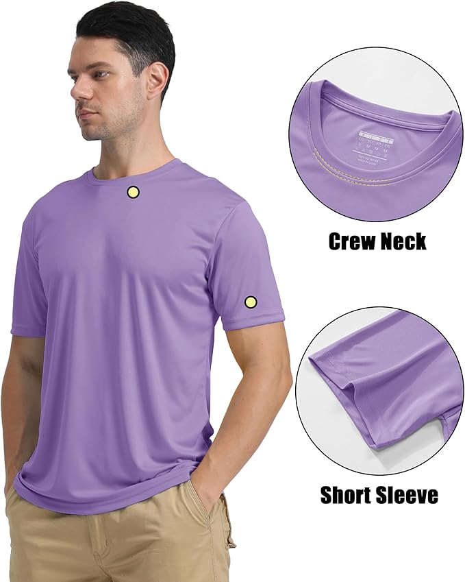 KEFITEVD Men's Short Sleeve UPF 50+ Sun Protection Shirts Quick Dry Rashguard Swim Shirt SPF Workout Fishing Athletic T-Shirt