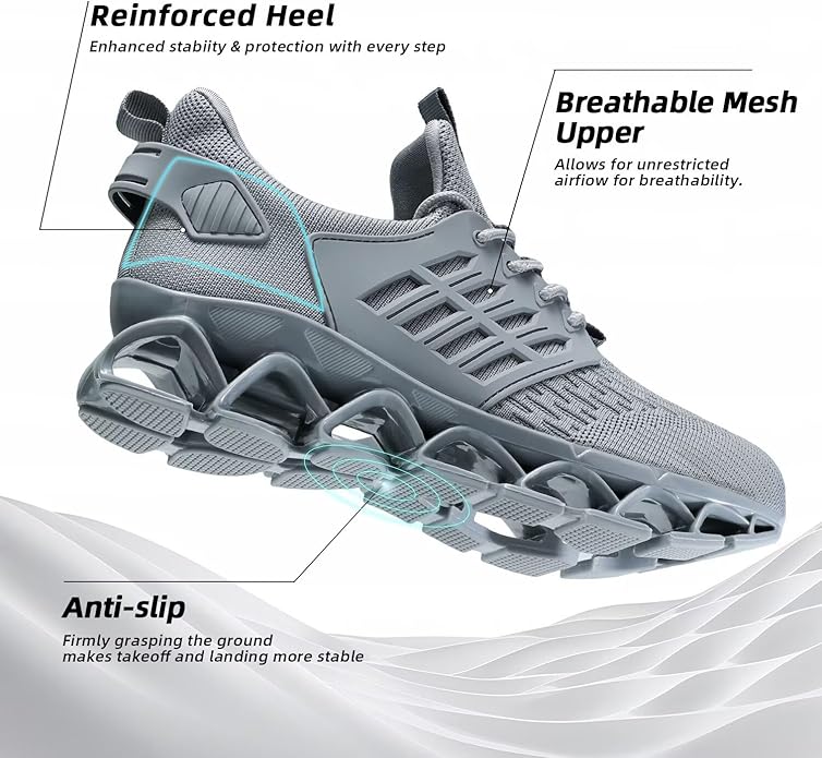Mens Slip on Walking Running Shoes Blade Tennis Casual Fashion Sneakers Comfort Non Slip Work Sport Athletic Trainer