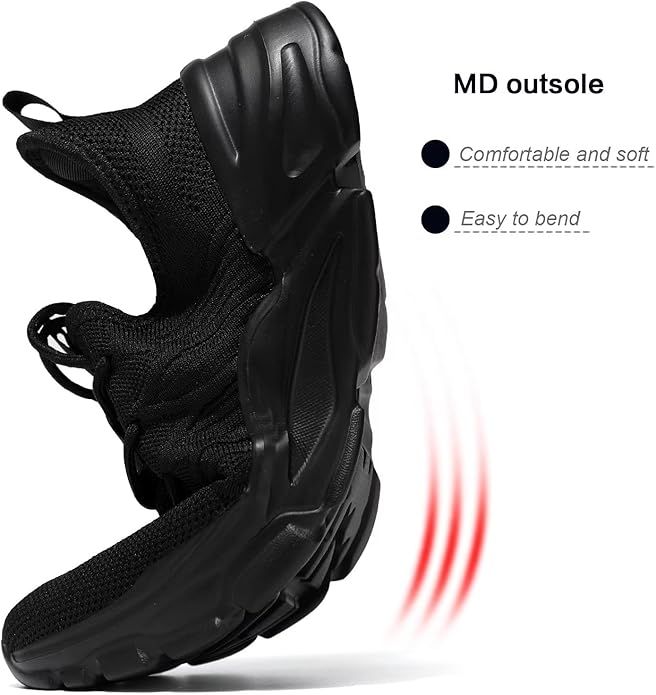 Mens Slip On Running Shoes Athletic Walking Trainers Lightweight Breathable Mesh Tennis Sneakers