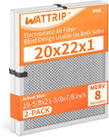 2-Pack 20x22x1 MERV 8 Reusable & Washable Electrostatic Air Filters - Long-Lasting Filter for HVAC, Furnace & Air Conditioner Units, Actual Size: 19-5/8” x 21-5/8” x 7/8”