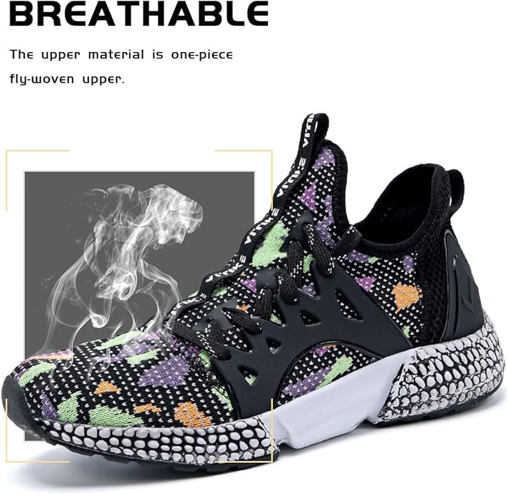 WETIKE Boy's Shoes Mesh Slip on Lightweight Running Sneakers