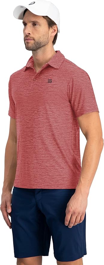 Three Sixty Six Golf Shirts for Men - Dry Fit Short-Sleeve Polo, Athletic Casual Collared T-Shirt