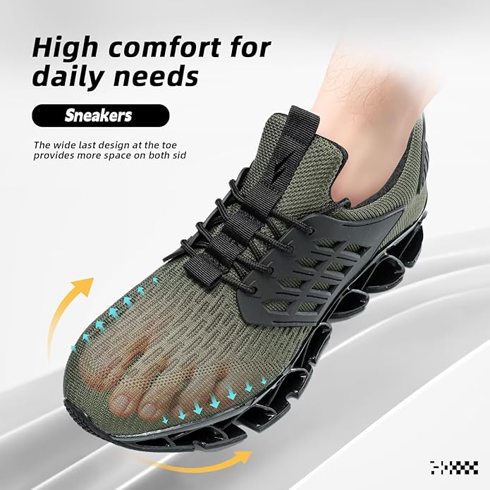 Mens Slip on Walking Running Shoes Blade Tennis Casual Fashion Sneakers Comfort Non Slip Work Sport Athletic Trainer