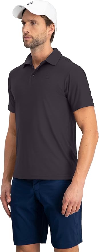 Three Sixty Six Golf Shirts for Men - Dry Fit Short-Sleeve Polo, Athletic Casual Collared T-Shirt