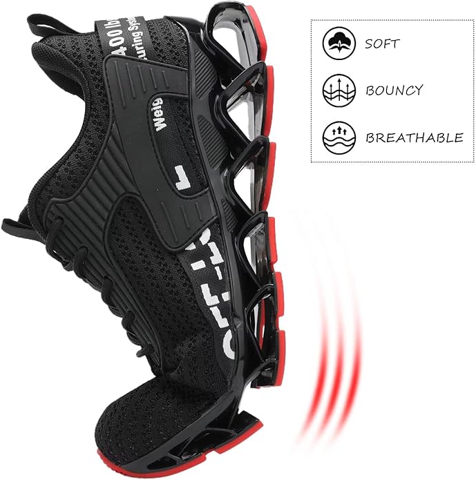 Vooncosir Men's Fashion Sneakers Breathable Mesh Running Shoes Blade Non Slip Soft Sole Casual Athletic Walking Shoes
