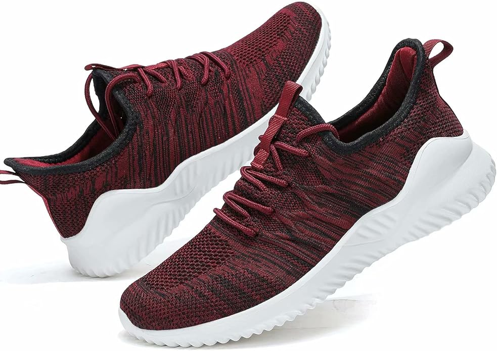 Mens Slip On Running Shoes Athletic Walking Trainers Lightweight Breathable Mesh Tennis Sneakers