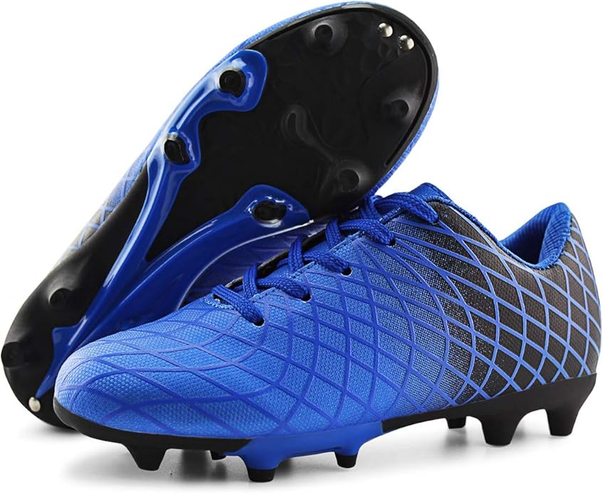 JABASIC Kids Outdoor Soccer Cleats Athletic Firm Ground Football Shoes