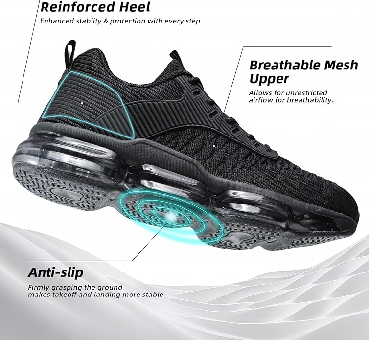Mens Running Shoes Air Low Top Comfort Walking Lace Up Sneakers Breathable Fashion Tennis Sport Gym Fitness Cross Trainers