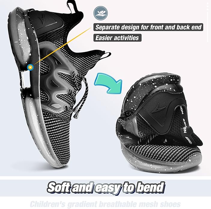WETIKE Boy's Shoes Mesh Slip on Lightweight Running Sneakers