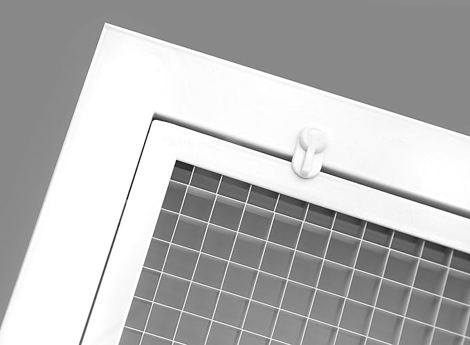 HVAC Premium 6" x 14" Cube Core Eggcrate Return Air Filter Grille for 1" Filter - Aluminum - White [Outer Dimensions: 8.5" x 16.5"]