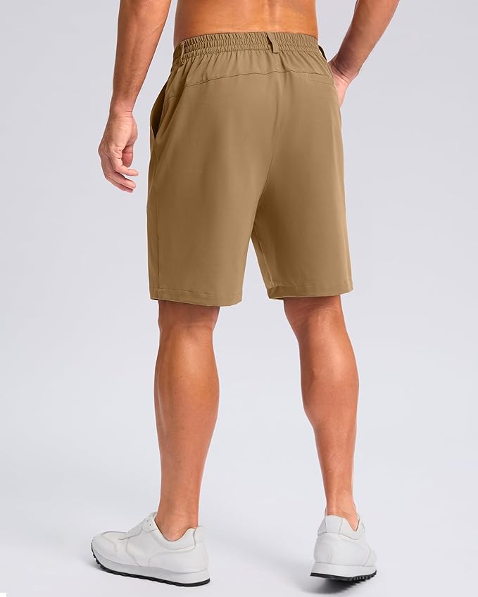 Pudolla Men's Casual Shorts 7"/9" Lightweight Golf Shorts with 3 Pockets Stretch Quick Dry Comfy Work Shorts