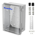 Outdoor Electrical Junction Box | IP67 Waterproof | Resistant ABS Material with Clear UV Coating Cover | Weatherproof Box for Outdoor, Garden, Deck, Patio