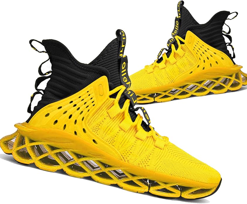 Hello MrLin Men's Running Shoes Non Slip Athletic Tennis Walking Blade Type Sneakers Hip Hop