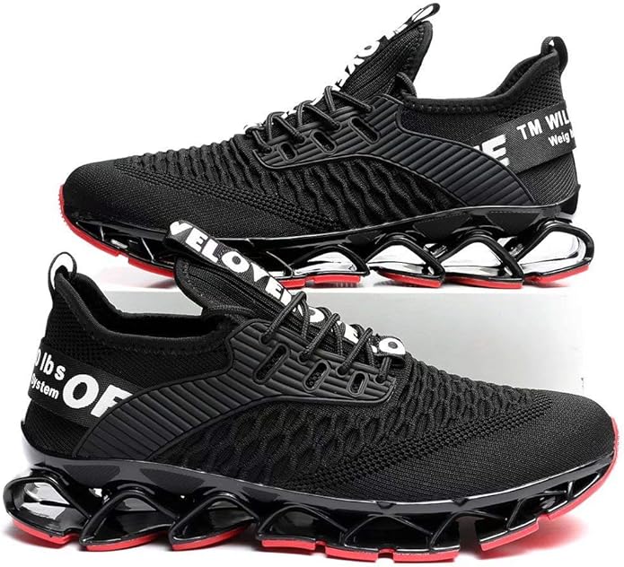 Vooncosir Men's Fashion Sneakers Breathable Mesh Running Shoes Blade Non Slip Soft Sole Casual Athletic Walking Shoes