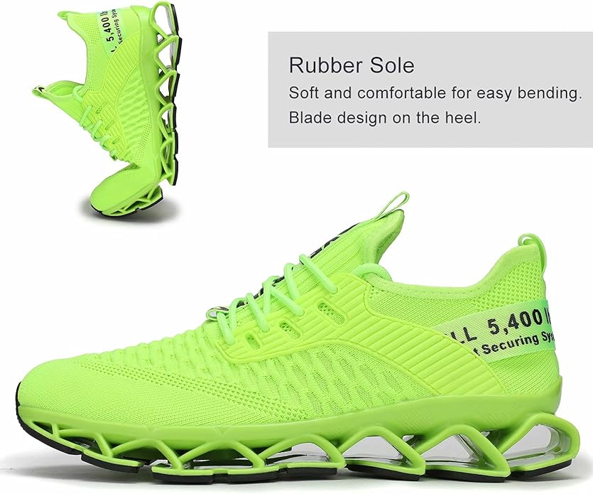 Vooncosir Men's Fashion Sneakers Breathable Mesh Running Shoes Blade Non Slip Soft Sole Casual Athletic Walking Shoes