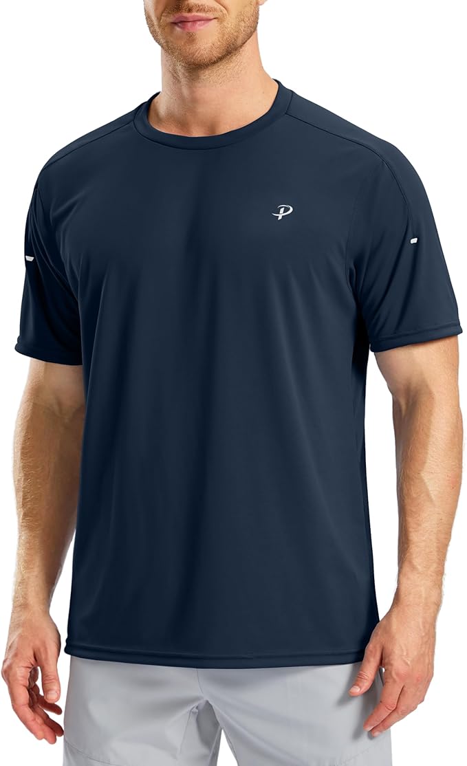 Pudolla Men's Workout Running T-Shirts Lightweight Quick Dry Athletic Gym Shirts for Men Short Sleeve Sport Tee Tops