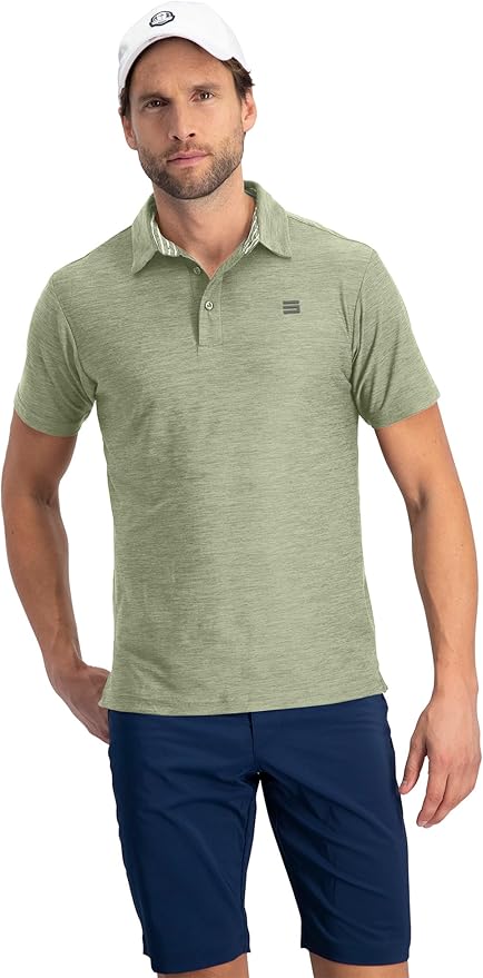 Three Sixty Six Golf Shirts for Men - Dry Fit Short-Sleeve Polo, Athletic Casual Collared T-Shirt