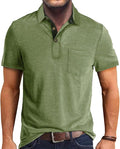 SEGANUP Men's Fashion Polo Shirts Short Sleeve Casual Cotton Golf Shirts Moisture Wicking Polo Shirt with Pocket