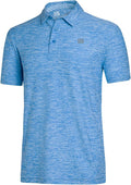 Three Sixty Six Golf Shirts for Men - Dry Fit Short-Sleeve Polo, Athletic Casual Collared T-Shirt