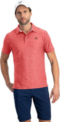 Three Sixty Six Golf Shirts for Men - Dry Fit Short-Sleeve Polo, Athletic Casual Collared T-Shirt