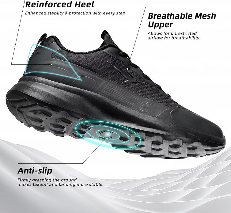 Mens Trail Running Shoes Fashion Walking Hiking Non Slip Sneakers Tennis Cross Training Outdoor Casual Workout Trainers