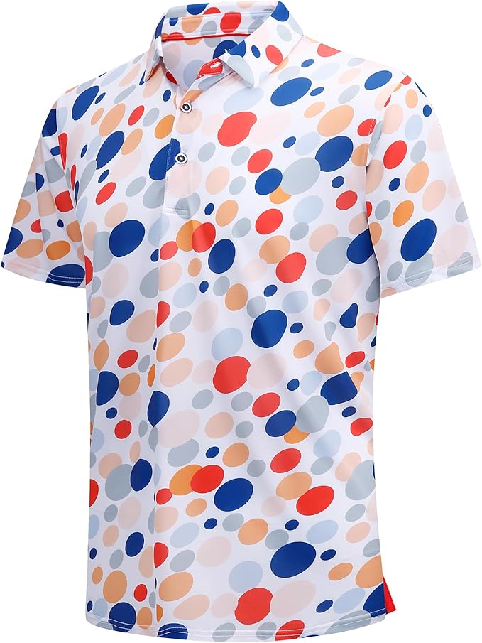 WARHORSEE Golf Polo Shirts for Men Short Sleeve Wrinkle Free 4 Way Stretch Moisture Wicking Performance Collared Tshirts