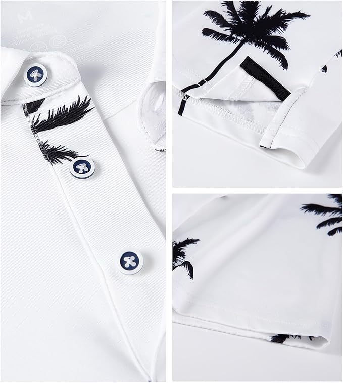 WARHORSEE Golf Polo Shirts for Men Short Sleeve Wrinkle Free 4 Way Stretch Moisture Wicking Performance Collared Tshirts