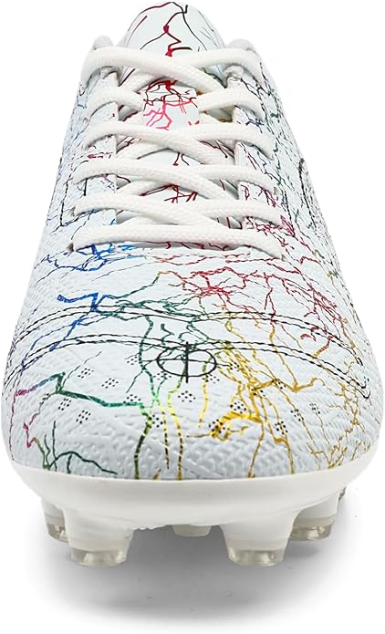 Boys' Soccer Shoes Kids Firm Ground Soccer Cleats Girls Athletic Sneakers Outdoor Turf Football Shoes for Little/Big Kid