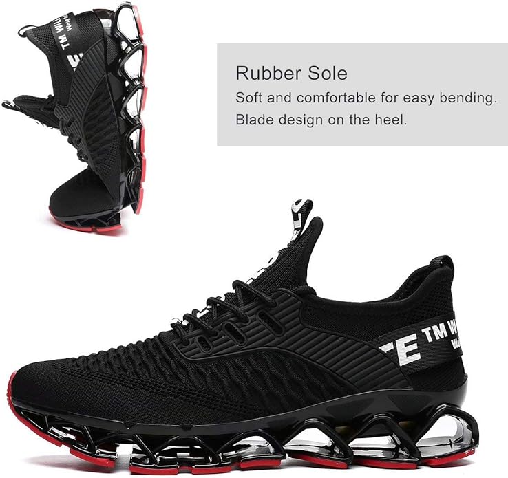 Vooncosir Men's Fashion Sneakers Breathable Mesh Running Shoes Blade Non Slip Soft Sole Casual Athletic Walking Shoes